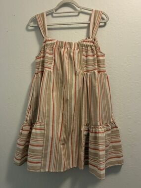 JACQUIE THE LABEL striped tiered mini babydoll dress.